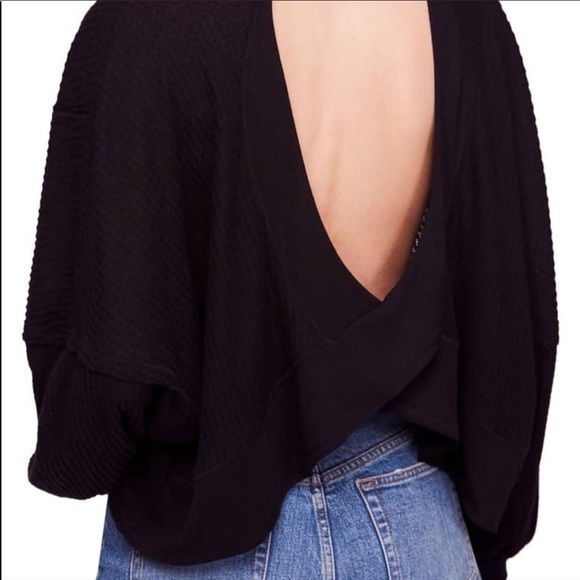 We the Free Love Me Thermal Top in black - Picture 2 of 4